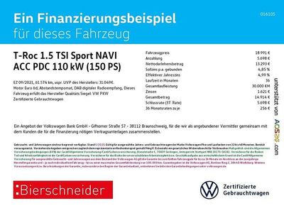 Weiß Gebraucht 2021 VW T-Roc Sport SUV | 18.991 € (Guter Preis)