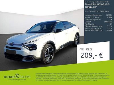 Gebraucht Citroën C4 PureTech 131 PS (96 kW) 2023 Lack weiss banquise/typ aussenverkleidung spiegel flach standard Limousine