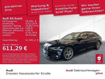 Mythosschwarz metallic Gebraucht 2022 Audi A6 Sport Kombi | 38.490 € (Teuer)