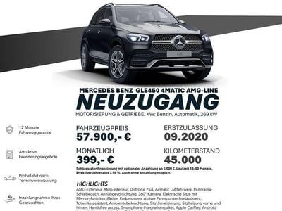 Gebraucht Mercedes GLE450 AMG AMG line 389 PS (286 kW) 2020 Schwarz SUV