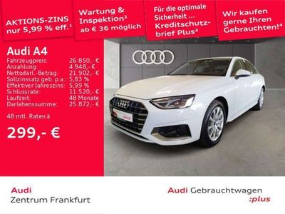 Gebraucht Audi A4 Ambiente 150 PS (110 kW) 2022 Gletscherweiß metallic Limousine