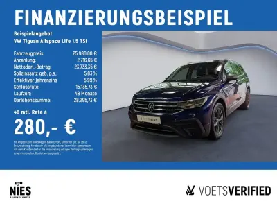Gebraucht VW Tiguan Allspace Life 150 PS (110 kW) 2022 Blau SUV