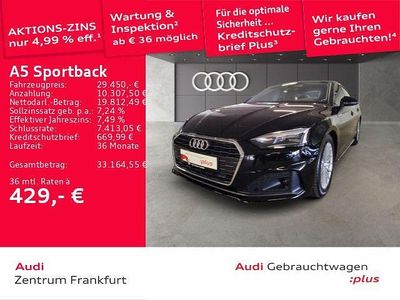 Gebraucht Audi A5 Sportback Basis 150 PS (110 kW) 2022 Schwarz Kleinwagen