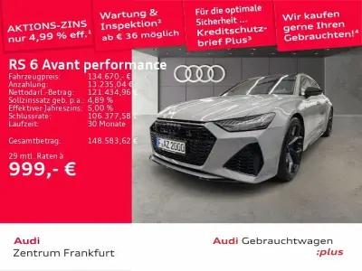 Usata Audi RS6 Performance 630 CV (463 kW) 2025 Grigio Station wagon