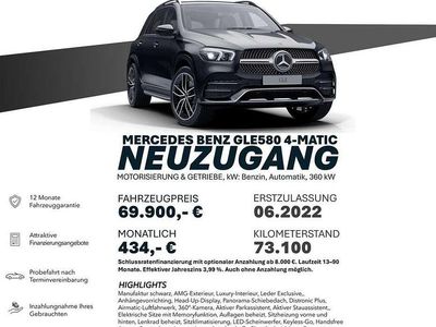 Gebraucht Mercedes GLE580 AMG 511 PS (375 kW) 2022 Schwarz SUV