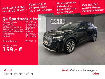 Mythosschwarz metallic/mythoss Gebraucht 2022 Audi Q4 Sportback e-tron Advanced SUV | 25.450 € (Guter Preis)