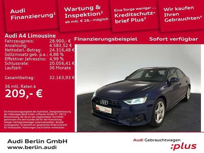 Gebraucht Audi A4 Advanced Plus 204 PS (150 kW) 2023 Blau Limousine