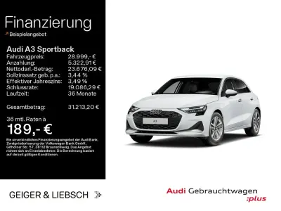 Gebraucht Audi A3 Advanced 150 PS (110 kW) 2025 Gletscherweiß metallic Limousine