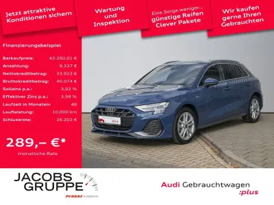 Brugt Audi A3 S-Line 204 HK (150 kW) 2025 Blå Sedan