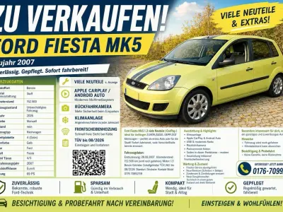 Gebraucht Ford Fiesta Style 69 PS (50 kW) 2007 Gelb Kleinwagen