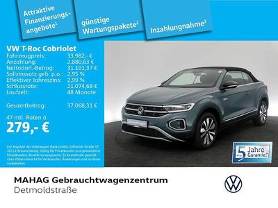 Gebraucht VW T-Roc Cabriolet Style 150 PS (110 kW) 2025 Petroleum blue metallic/schwar Cabrio