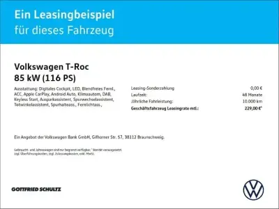 Neu VW T-Roc Trendline 116 PS (85 kW) 2026 Schwarz SUV