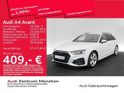 Gebraucht Audi A4 S-Line 204 PS (150 kW) 2024 Gletscherweiß metallic Kombi