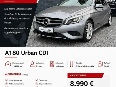 Gebraucht Mercedes A180 109 PS (80 kW) 2013 Grau Kleinwagen