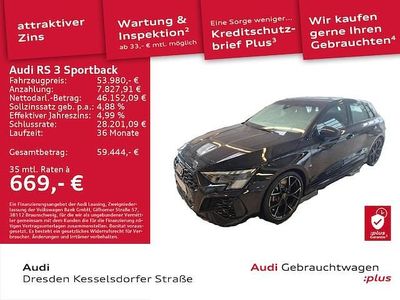 Gebraucht Audi RS3 Sportback Ambiente 400 PS (294 kW) 2023 Mythosschwarz metallic Kleinwagen