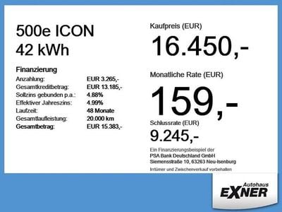 Usata Fiat 500e Icon 86 kW (118 CV) 2022 Verde Utilitaria