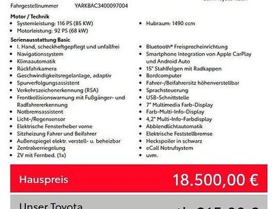 Gebraucht Toyota Yaris Hybrid Business Edition 116 PS (85 kW) 2022 Weiß Limousine