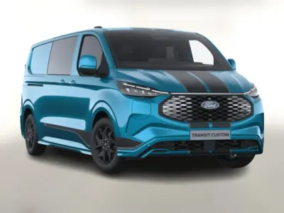 Neu Ford E-Transit Sport 160 kW (218 PS) 2026 Digital aqua blue metallic Van