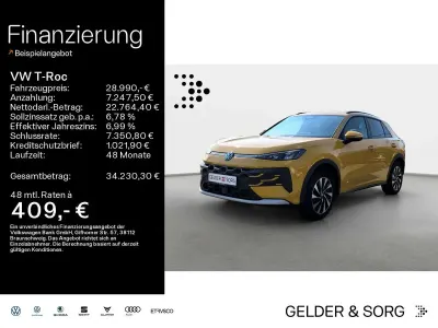 Second-hand VW T-Roc Life 116 CP (85 kW) 2025 Galben SUV