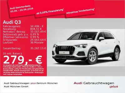 Gebraucht Audi Q3 Basis 150 PS (110 kW) 2025 Gletscherweiß metallic SUV