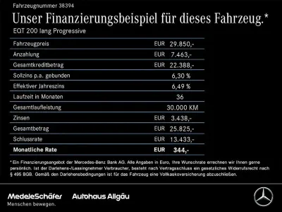Neu Mercedes EQT200 Progressive 89 kW (122 PS) 2025 Schwarz Van / Kleinbus