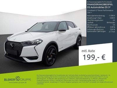 Gebraucht DS Automobiles DS3 Crossback E-Tense Performance Line Plus 100 kW (136 PS) 2022 Lack weiss banquise/typ aussenverkleidung spiegel flach standard SUV