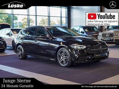 Obsidianschwarz Gebraucht 2024 Mercedes C300e AMG line Kombi | 50.900 €