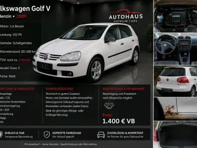 Gebraucht VW Golf V 102 PS (75 kW) 2009 Weiß Kombi