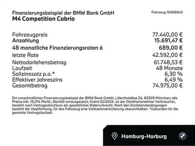 Black sapphire (schwarz) Gebraucht 2023 BMW M4 Cabriolet Competition Edition Cabrio | 77.440 € (Fairer Preis)