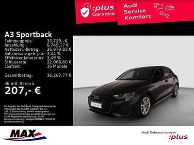 Mythosschwarz metallic Gebraucht 2025 Audi A3 S-Line Limousine | 33.729 € (Guter Preis)
