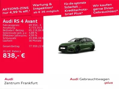 Usata Audi RS4 Ambiente 450 CV (330 kW) 2022 Verde Station wagon