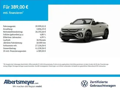 Usata VW T-Roc Cabriolet Karmann 150 CV (110 kW) 2025 Grigio Cabrio