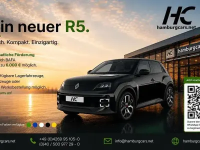 Nowe Renault R5 Techno 110 kW (150 KM) 2026 Czarny Hatchback