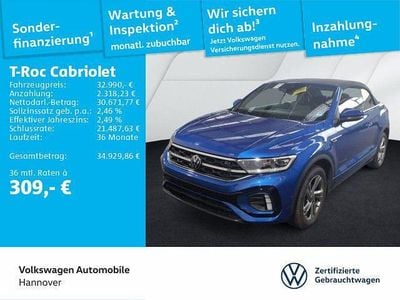 Gebraucht VW T-Roc Cabriolet R-line 150 PS (110 kW) 2025 Ravennablau metallic Cabrio