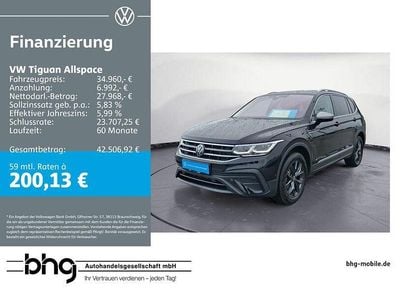 Gebraucht VW Tiguan Allspace Life 150 PS (110 kW) 2024 Schwarz SUV