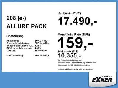 Gebraucht Peugeot 208 Allure 100 kW (136 PS) 2023 Banquise weiss/spiegel schwarz lack Kleinwagen