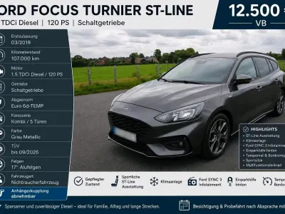 Gebraucht Ford Focus ST-Line 120 PS (88 kW) 2019 Grau Kombi