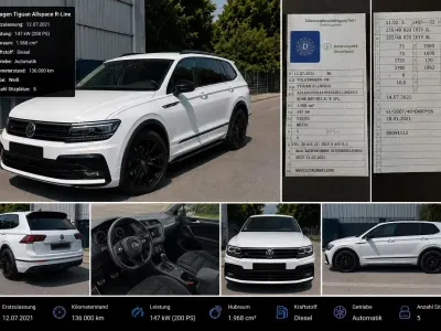 Gebraucht VW Tiguan Allspace R-line 200 PS (147 kW) 2021 Weiß SUV