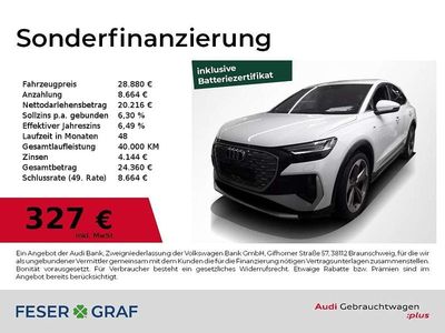 Gletscherweiß metallic Gebraucht 2022 Audi Q4 Sportback e-tron Ambiente SUV | 28.880 € (Fairer Preis)