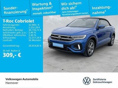 Gebraucht VW T-Roc Cabriolet R-line 150 PS (110 kW) 2025 Ravennablau metallic Cabrio