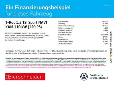 Weiss Gebraucht 2021 VW T-Roc Sport SUV | 22.491 € (Fairer Preis)