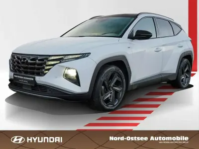 Gebraucht Hyundai Tucson Blackline 180 PS (132 kW) 2023 Serenity white / mic SUV