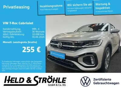 Gebraucht VW T-Roc Cabriolet R-line 150 PS (110 kW) 2025 Ivory silver metallic/schwarz Cabrio