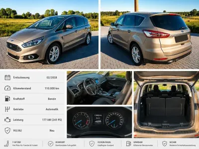 Gebraucht Ford S-MAX Titanium 241 PS (177 kW) 2018 Silber Van / Kleinbus