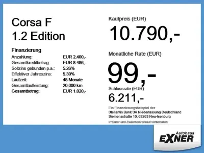 Gebraucht Opel Corsa Edition 75 PS (55 kW) 2023 Jade weiss Kleinwagen