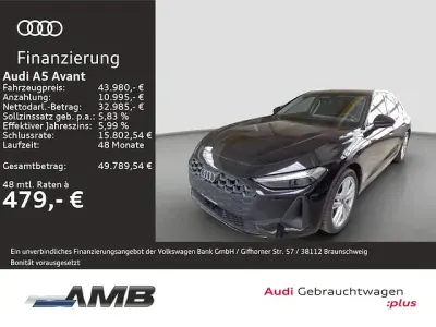 Neu Audi A5 Sport 150 PS (110 kW) 2025 Mythosschwarz metallic Kombi