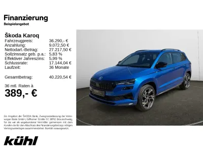 Gebraucht Skoda Karoq SportLine 190 PS (139 kW) 2024 Raceblau metallic SUV