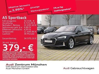 Schwarz Gebraucht 2022 Audi A5 Sportback Advanced Kleinwagen | 32.418 € (Fairer Preis)