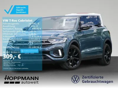 Gebraucht VW T-Roc Cabriolet R-line 150 PS (110 kW) 2023 Petroleum blue metallic Cabrio