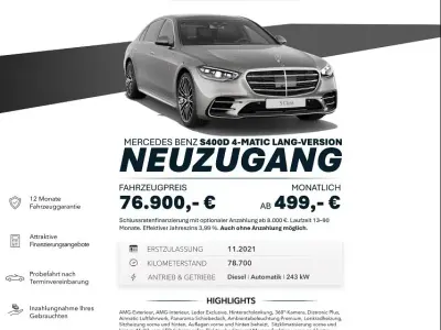 Gebraucht Mercedes S400 AMG 330 PS (242 kW) 2021 Silber Limousine